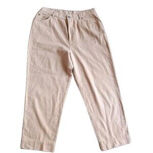 Jones New York Sport Pants Size 16  Linen Blend Straight Leg High Rise Old Money